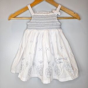 Calvin Klein White & Blue Smocked Sundress size 24 months